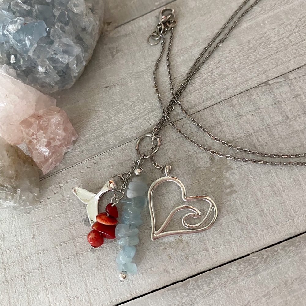 Aquamarine Ocean Waves Necklace